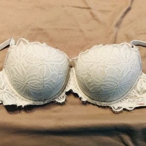PINK White Bra - 32DD